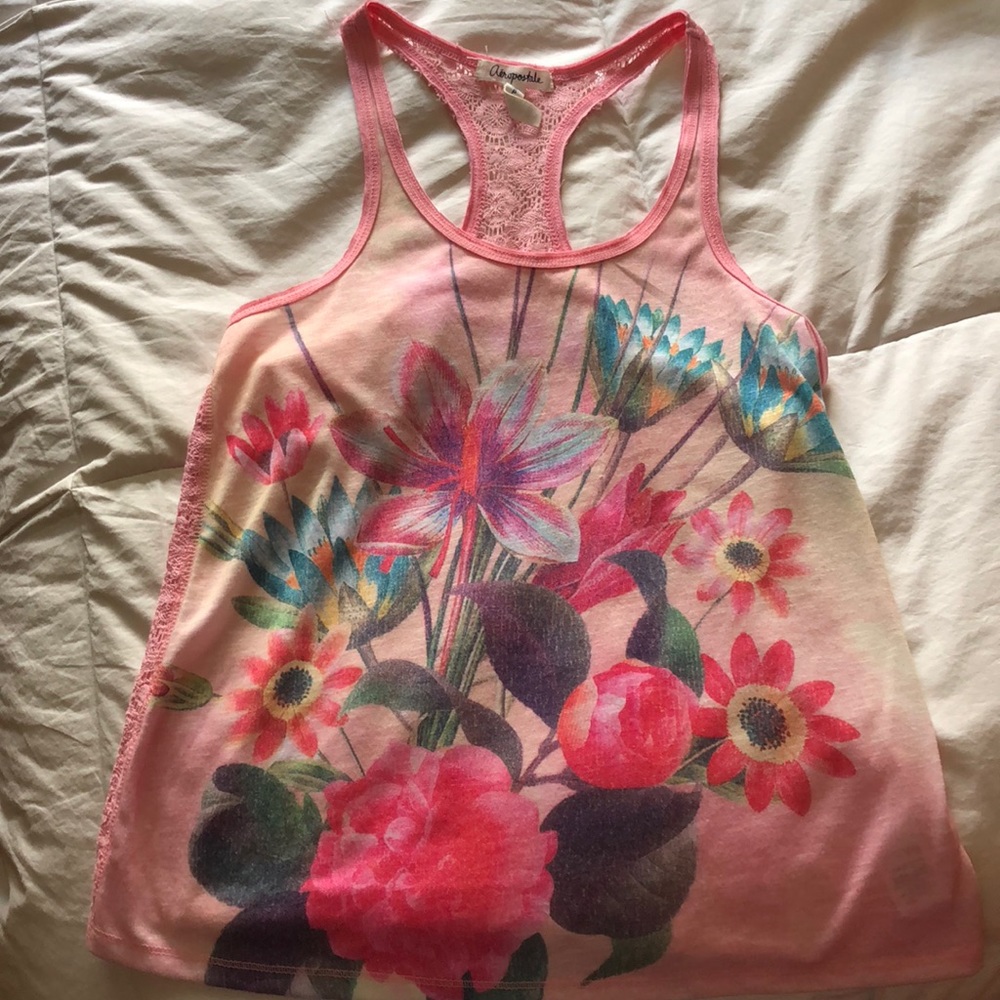 Aeropostale Flowered Tank Top